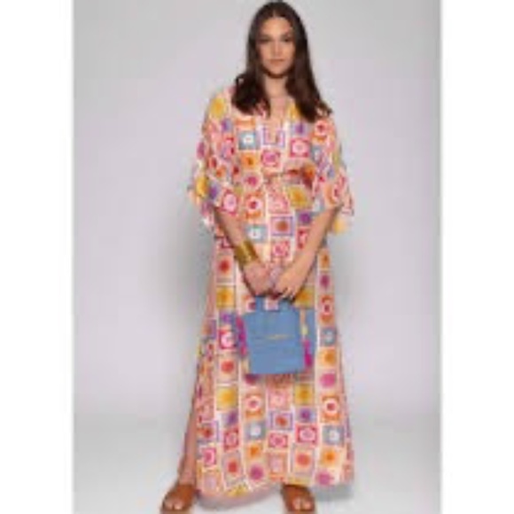 SUNDRESS Long Ibiza Print Candy Caftcan Dress/Coverup - XS/S - Picture 1 of 6